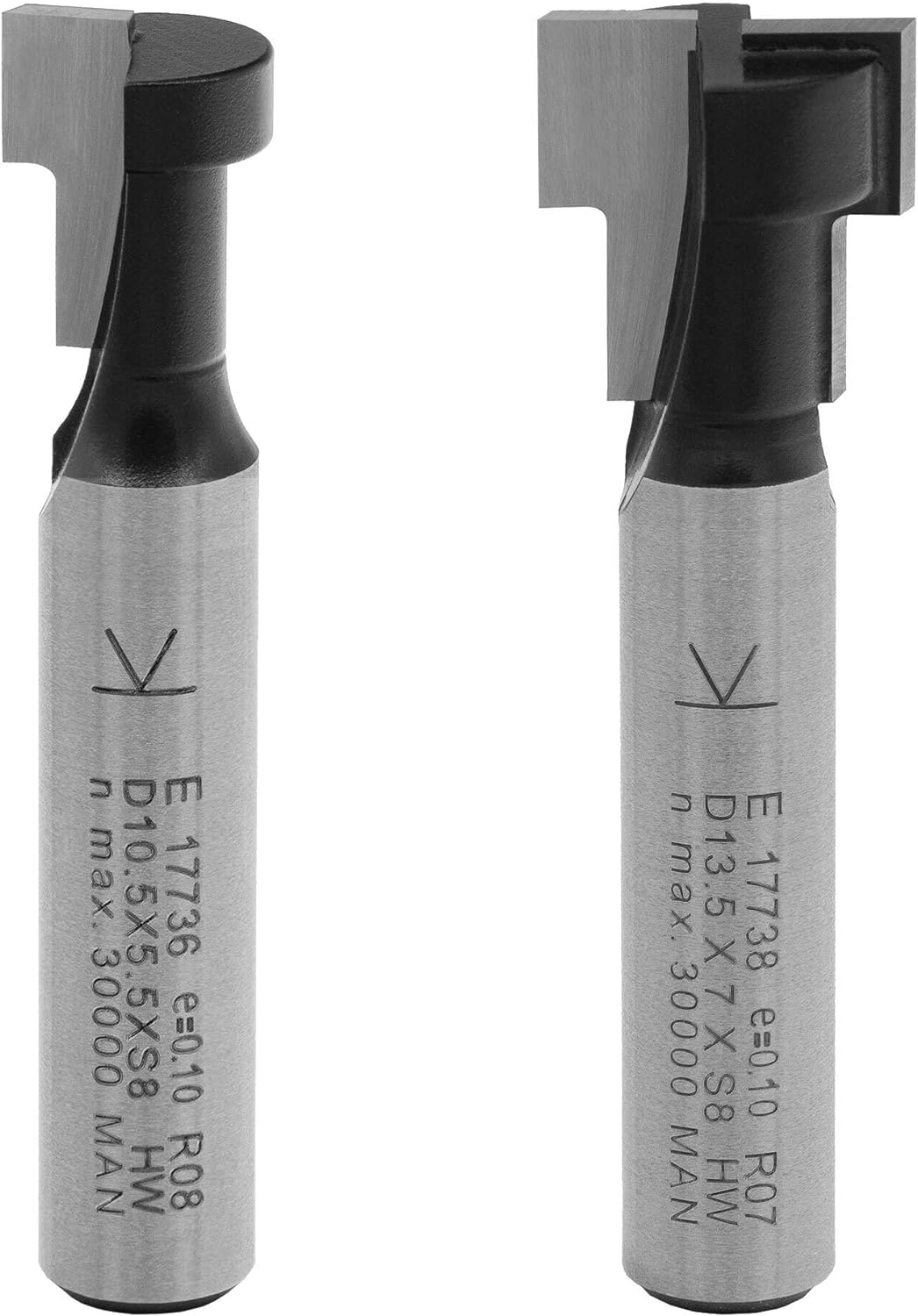 ENT 09046 4-tlg. HW T-Nutfräser-Set optimiert für M6 M8 M10 M12 Sechskantschrauben, HW, Schaft (S) 8