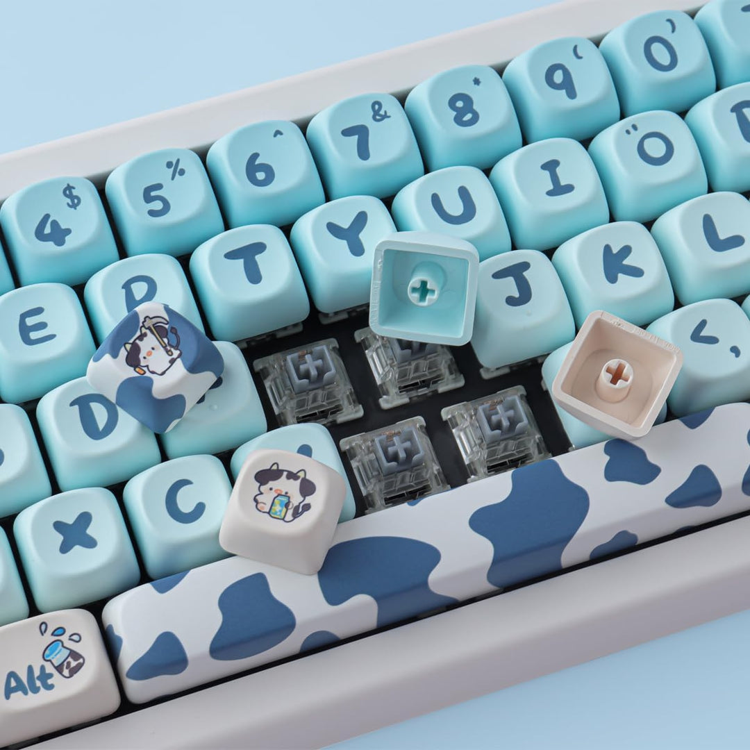 JOMKIZ 142 Keys Keycaps,MOA Profile Keycaps Dye Sublimation Customized ANSI Layout Keycaps Set Compa