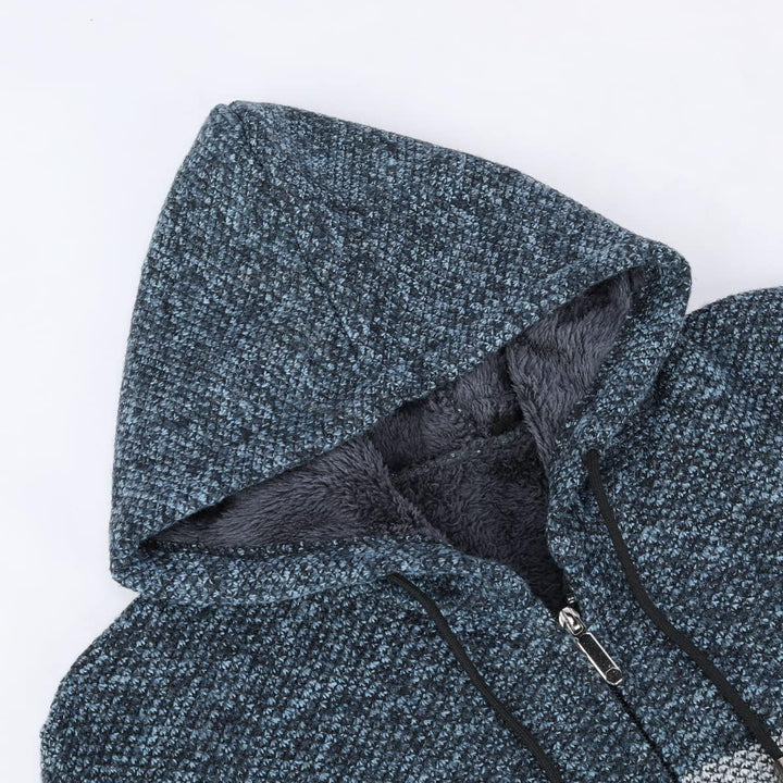 Sliktaa Strickjacke mit Kapuze für Herren Cardigan Winter Frühling Outdoor Baumwolle Jacke Pullover