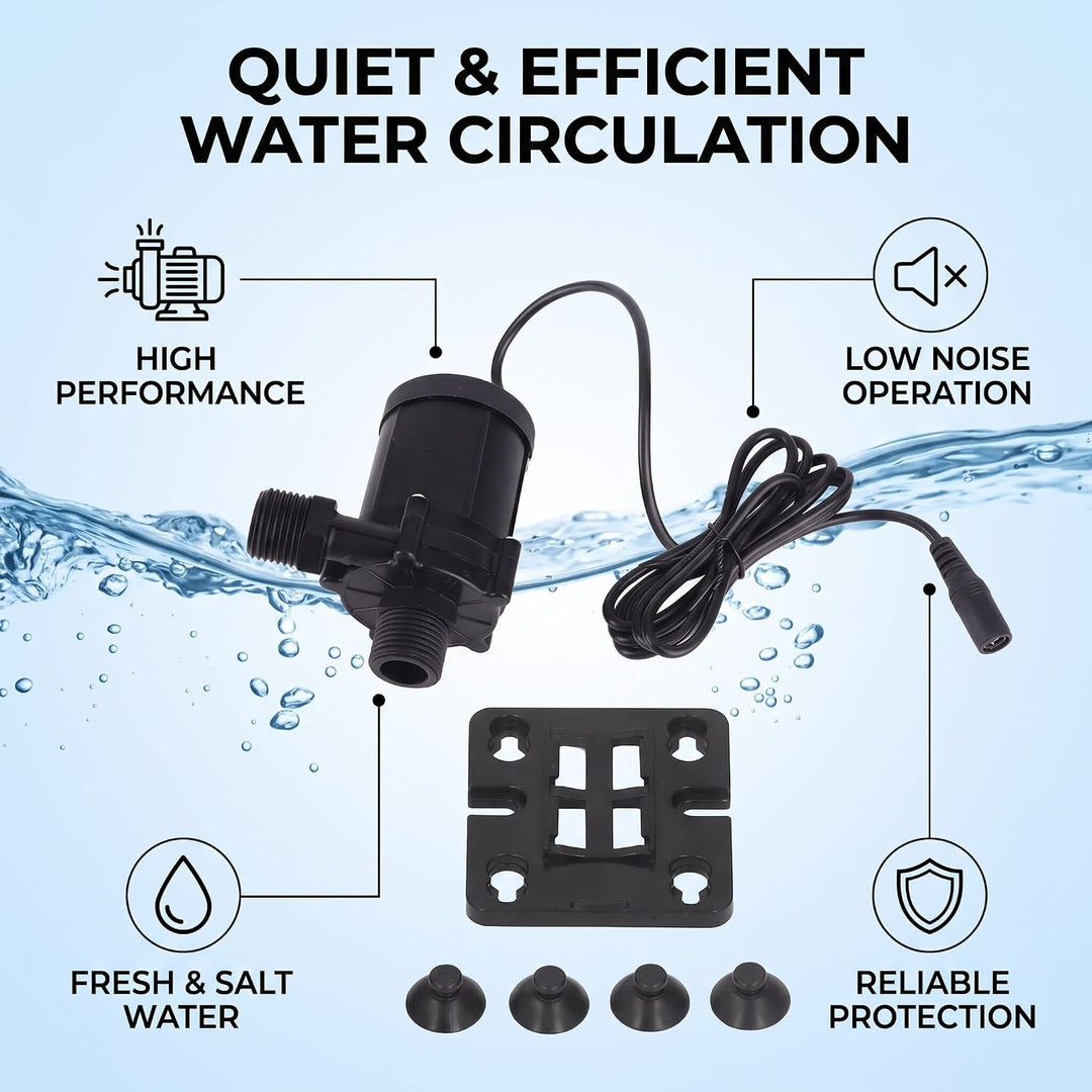 Brushless Tauchpumpe, DC 12V Druckwasserpumpe Ultra Leise, 700L/H, für Aquarium Brunnen Steingarten
