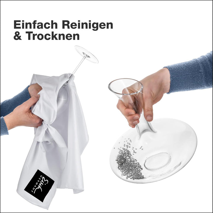 EISCH Wein Dekanter Set Together 0,75 l (4-tlg), handgefertigter Dekanter mit No Drop Effekt aus Kri