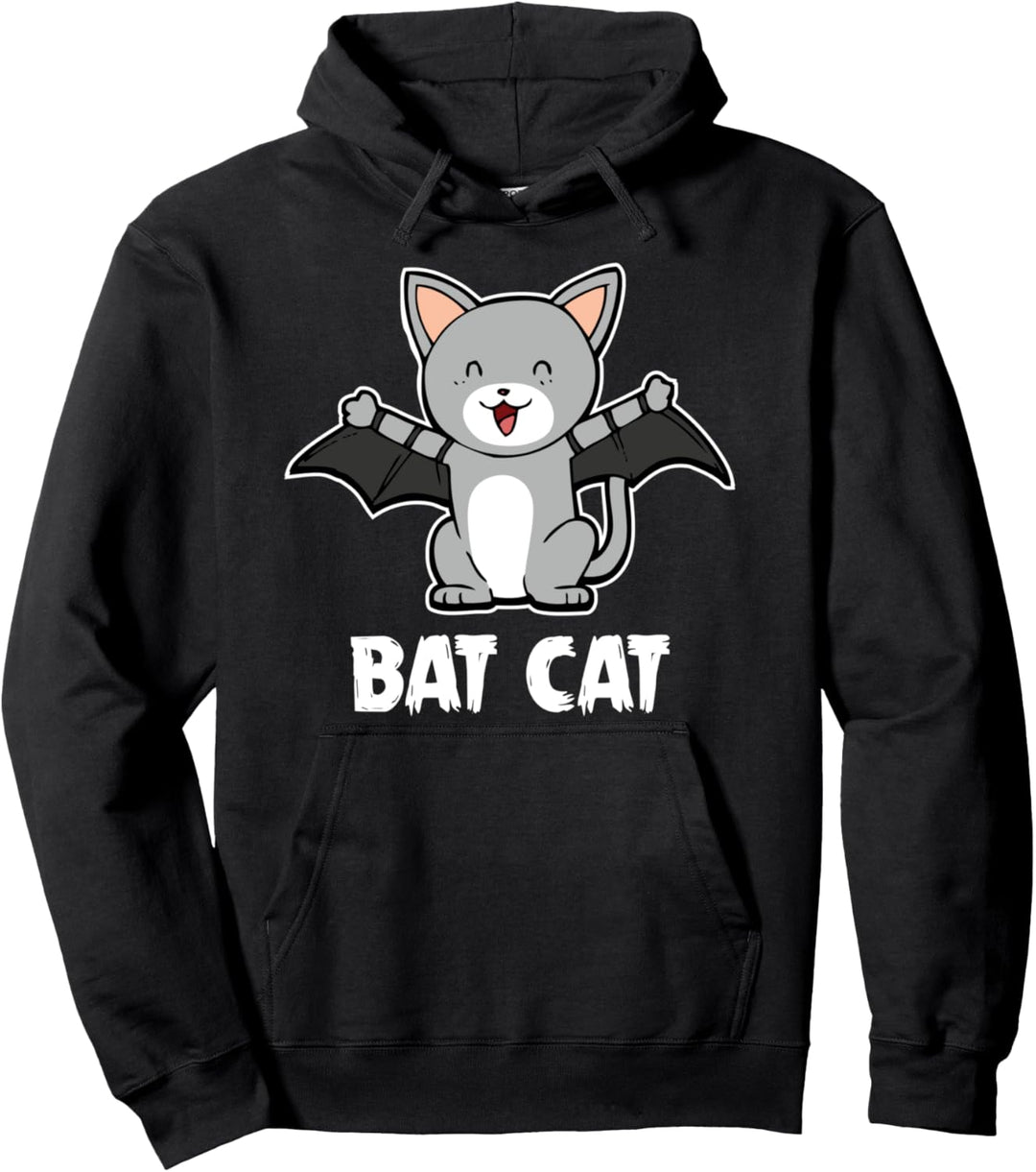 Bat Cat Katze Mietz Kätzchen Fledermaus Halloween Kostüm Pullover Hoodie