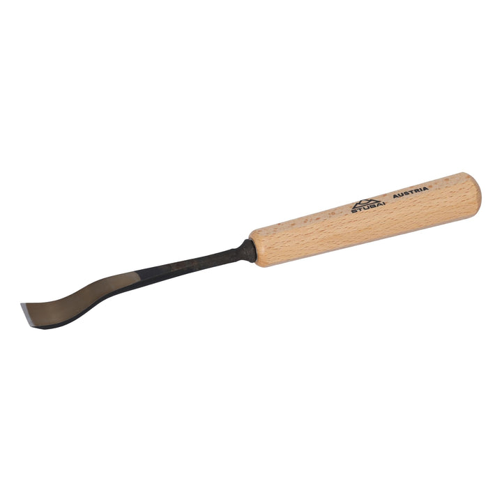 STUBAI Stemmeisen Stechbeitel Serie 52 - Form 21 | Gekröpftes Balleisen, Breite 16 mm, mit Holzgriff