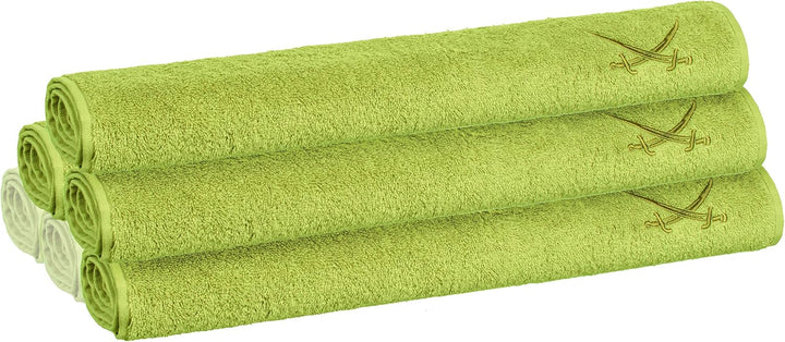 Sansibar Handtuch 4er Set 50x100 cm 100% Baumwolle mit gesticktem Säbel Logo Badtuch Grün 4er Set Gr