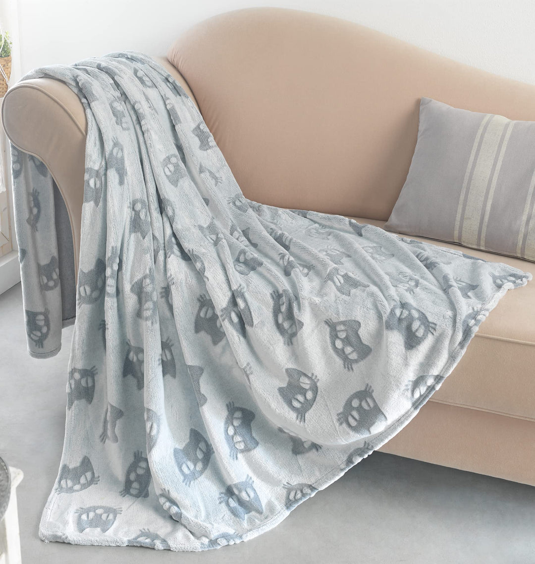 Kuscheldecke Katzenkopf 3D-Effekt 150x200 Moderne Wohndecke flauschig weiche Sofadecke Design 2, Des