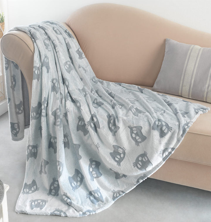 Kuscheldecke Katzenkopf 3D-Effekt 150x200 Moderne Wohndecke flauschig weiche Sofadecke Design 2, Des