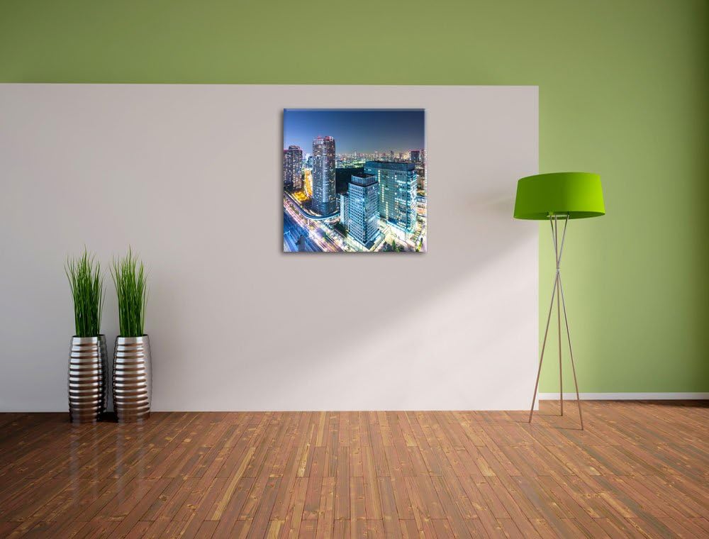 Pixxprint Moderne Architektur in Tokio als Leinwandbild Quadratisch| Grösse: 70x70 | Wandbild| Kunst