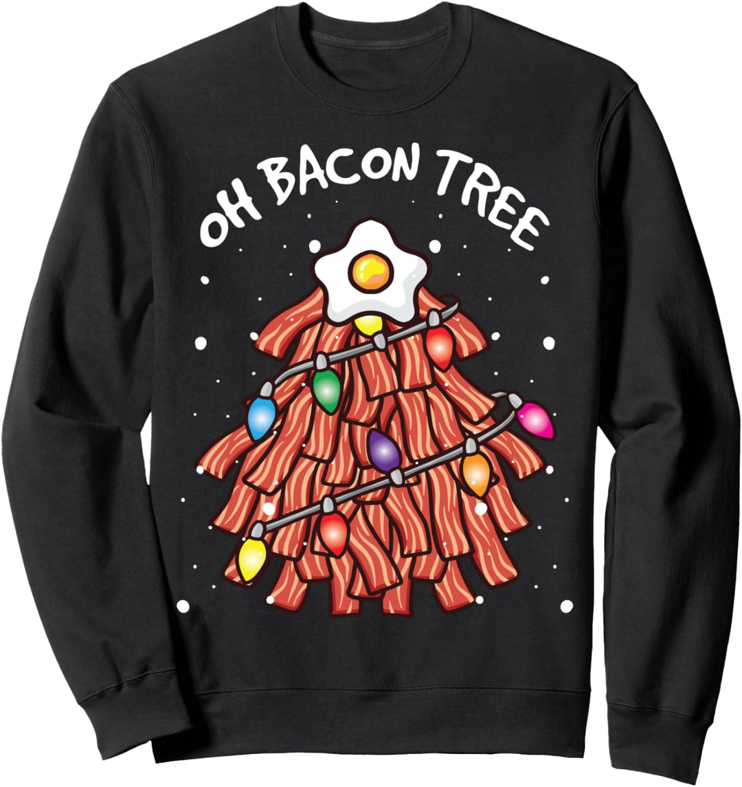 Merry Crispness Oh Bacon Tree BBQ Ugly Christmas Sweater Sweatshirt