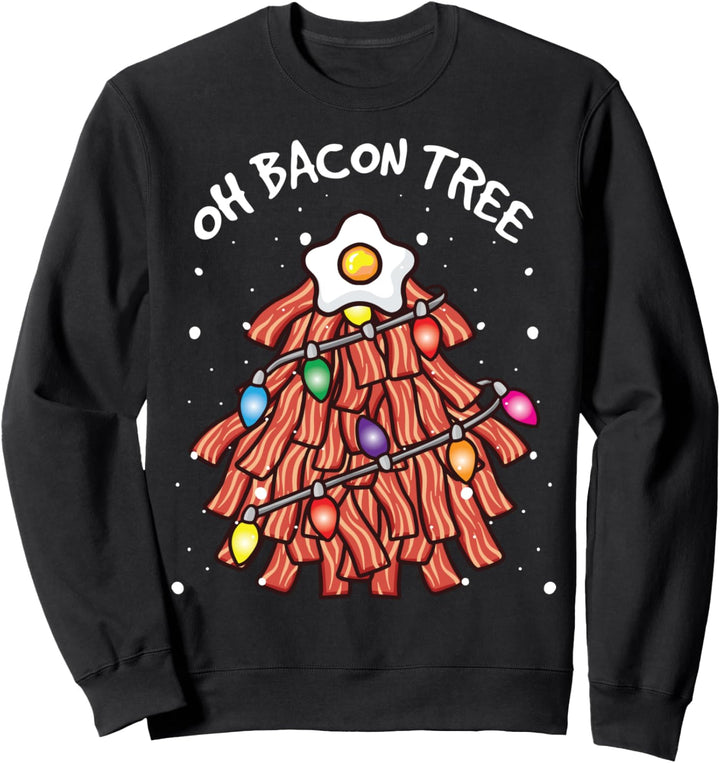 Merry Crispness Oh Bacon Tree BBQ Ugly Christmas Sweater Sweatshirt