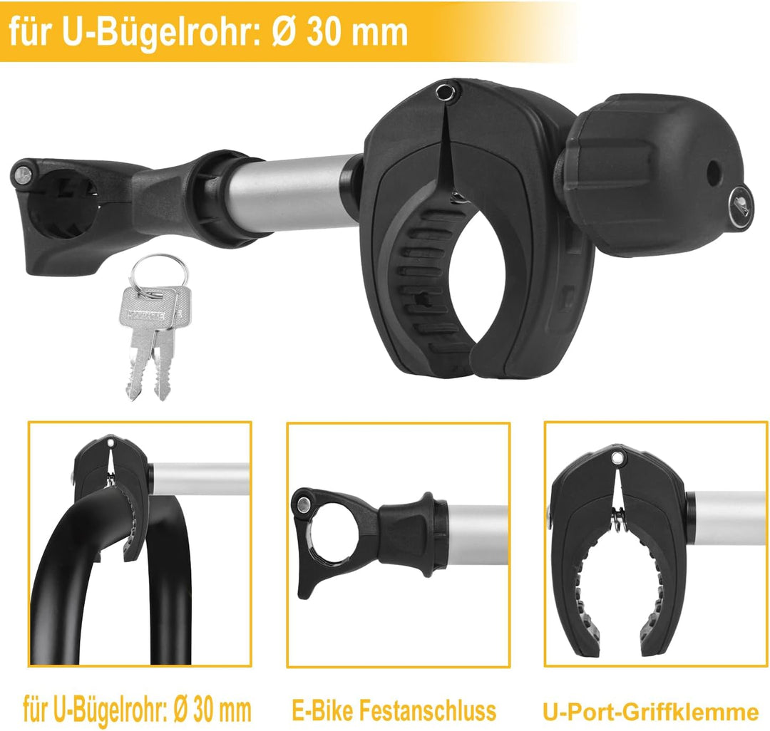 Rahmenhalter kurz 25 cm, Abschliessbare Rahmenhalterung für Fahrradträge, für U-Bügelrohr 25cm, 25cm