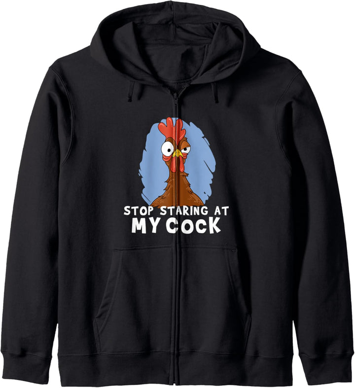 Lustige Huhn Geschenk Stop Starren An Mein Schwanz Roster Kapuzenjacke