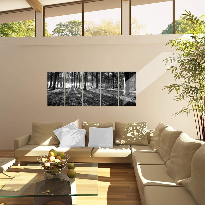 Runa Art Bild Wald Landschaft Wandbilder auf Vlies Leinwand 5 Teilig Wanddekoration Schlafzimmer Woh