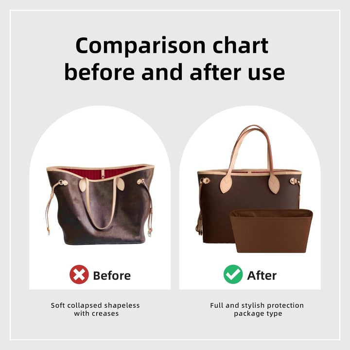 DGAZ Seide Handtasche Organizer für Neverfull PM/MM/GM, Taschenorganizer Tasche in Tasche Organizer,