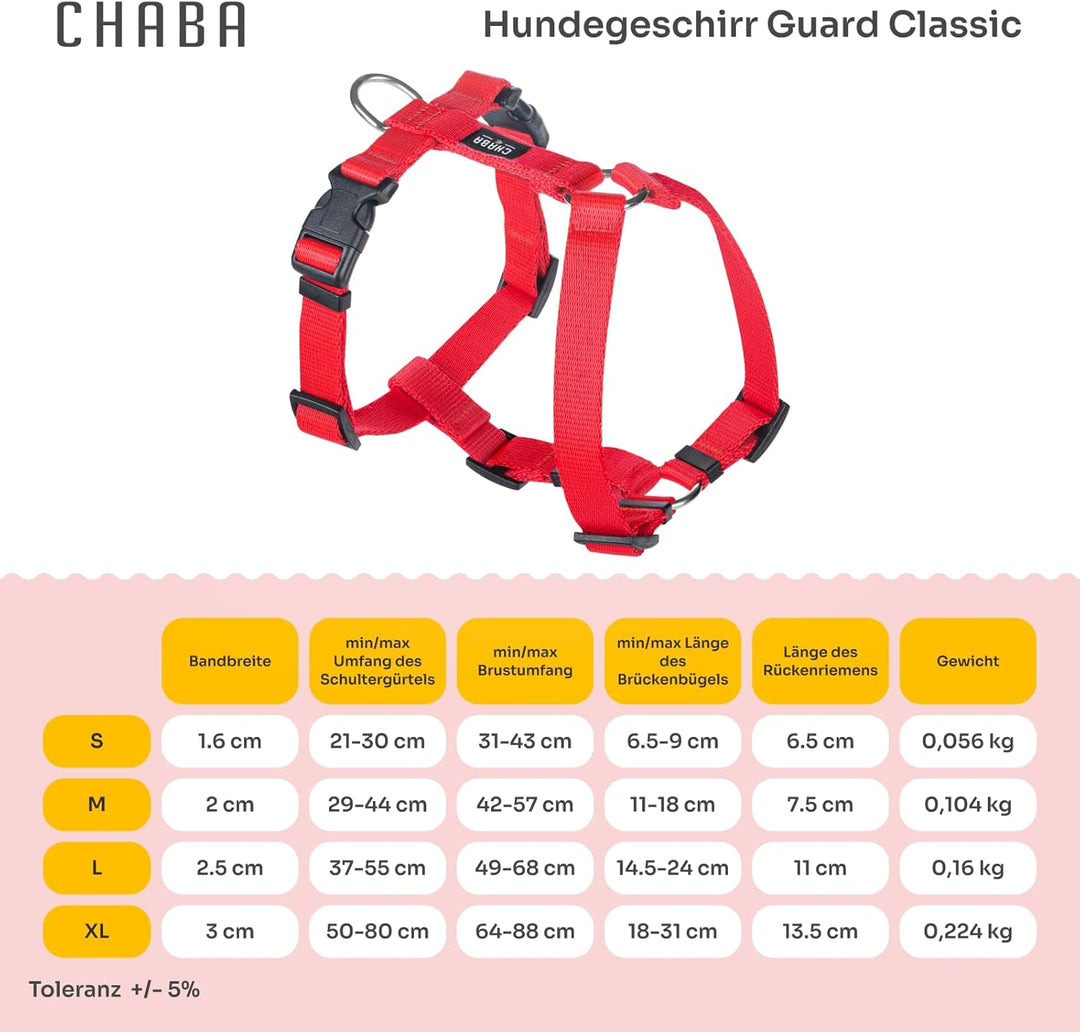 Chaba Guard Hundegeschirr für mittelgrosse Hunde mit Kontrolle, Anti-Zug & Würgen, Verstellbar, Komf