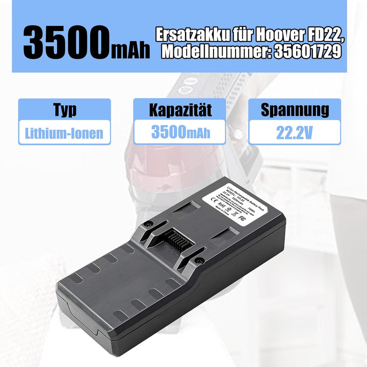 Ersatzakku geeignet für die Hoover Freedom FD22 Serie, kompatibel mit den Staubsaugermodellen u.a. F