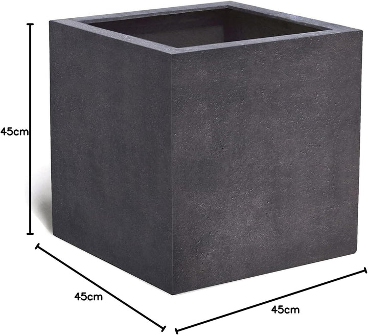 ESCHBACH® Pflanzkübel Cube 45 Espresso Anthrazit Quadratisch * 45 x 45 x 45 cm * 10 Jahre Garantie 4