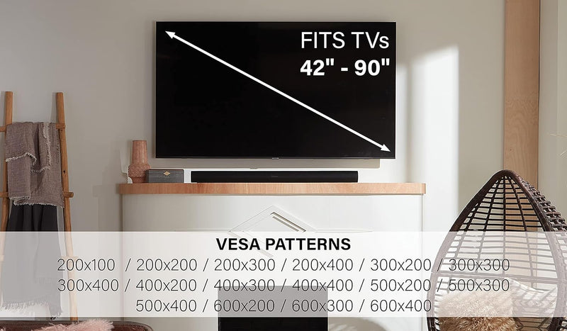 SANUS OLT7 Advanced Tilt 4D Premium TV-Wandhalterung für die meisten Flachbildfernseher mit 42-90 Zo