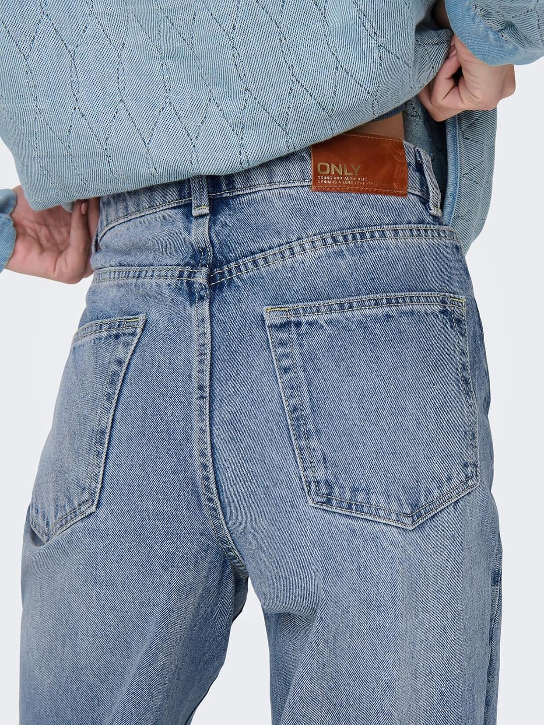 ONLY Female Jeans mit weitem Bein ONLHOPE Hohe Taille Weiter Beinschnitt Jeans 25W / 30L Light Blue