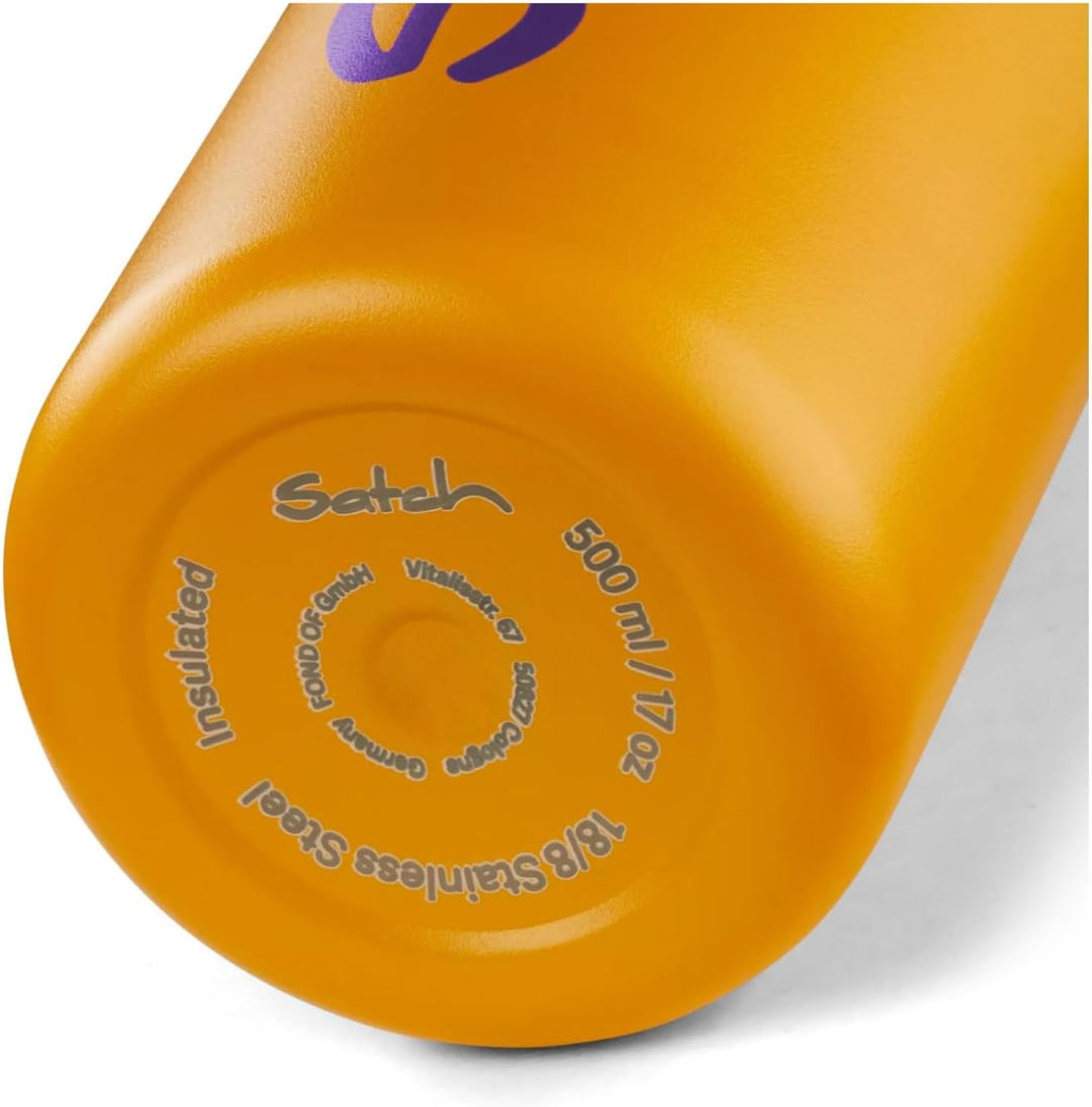 satch Trinkflasche aus Edelstahl BPA-frei 0,5l, Auslaufsicher und Kohlensäure geeignet, für Heisse u
