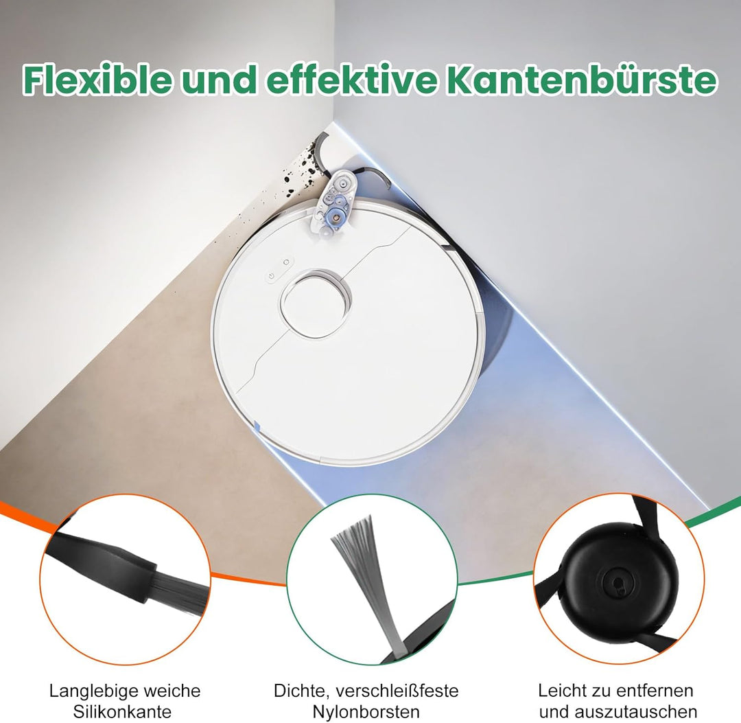 21 Stück Zubehör für Dreame D20 Pro Plus Saugroboter, 1 Paar Hauptbürste, 6 Staubbeutel, 4 Filter, 4
