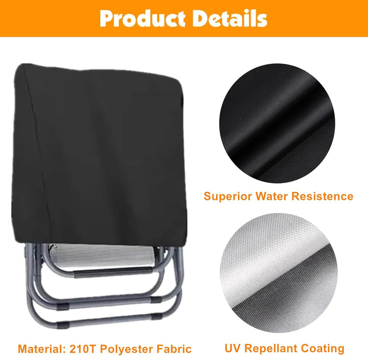 Klappstühle Schutzhülle, 210T Polyestergewebe Gartenstühle Abdeckung, Winddicht, Anti-UV, Staubdicht