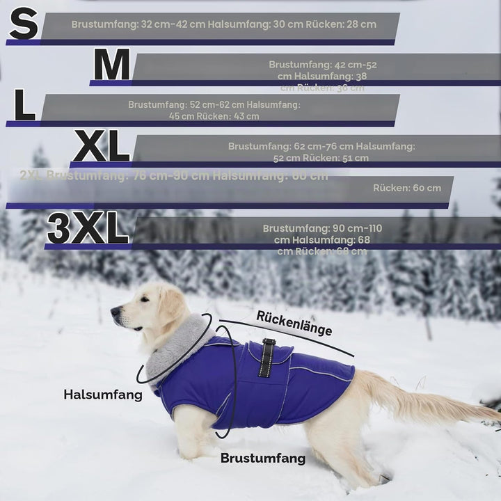 Lelepet Hundejacke Winter Warmer Hundemantel, Wasserdichter Wintermantel Fleece Hundeweste für Mitte