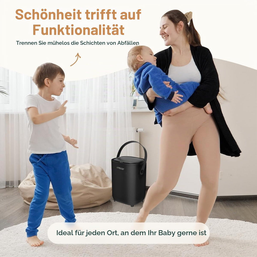 Twinky Windeleimer für Babys – Windeleimer ohne Kassette – Platzsparender Windelbehälter mit Deckel