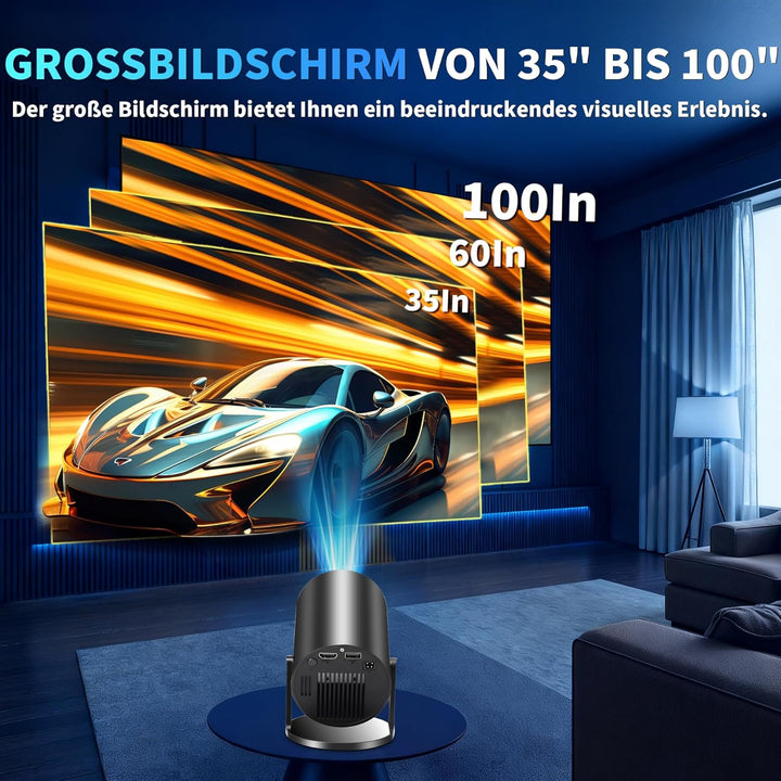 Mini Beamer 4K Full HD 1080P Mit 5G WiFi 6 und Bluetooth 5.4 2026 Neuer Tragbarer Projektor mit Auto