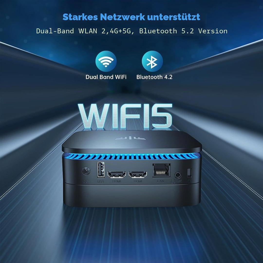 NiPoGi Mini PC W-11 Pro Ιntel Alder Lake-Ν N100(bis 3,4 GHz) 16GB DDR4 1TB SSD, Mini Computer HDMI 2