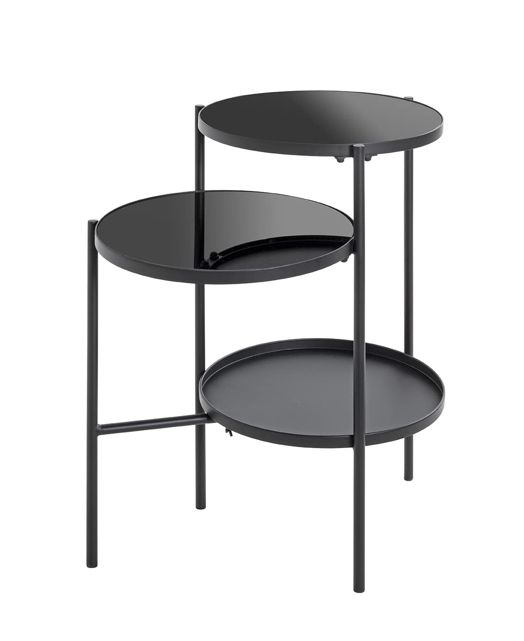 HAKU Möbel Beistelltisch, Metall, schwarz, B 56 x T 39 x H 71 cm