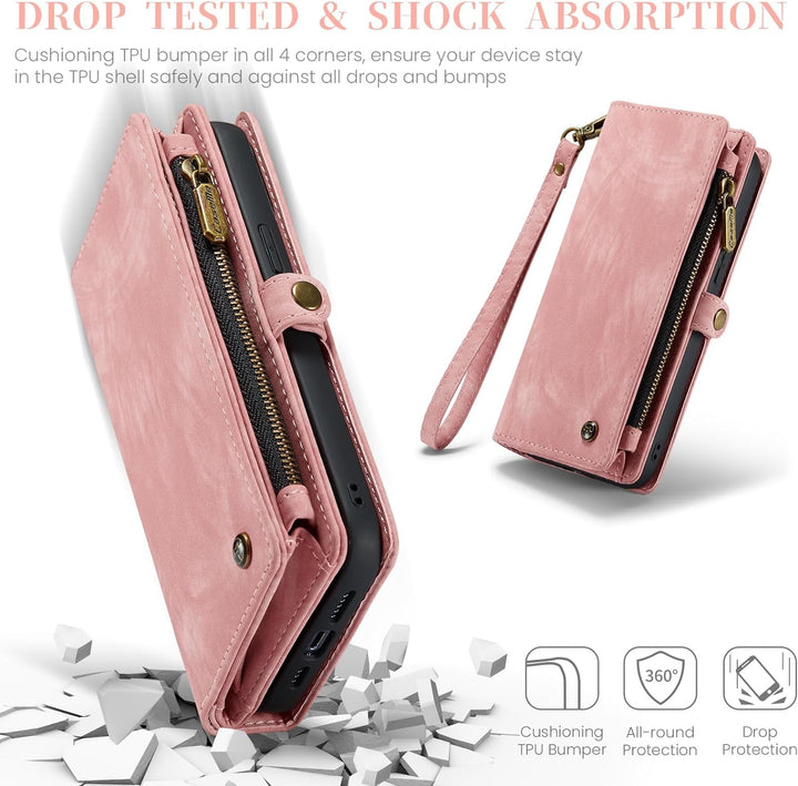 UFinetech für iPhone 15 Plus Hülle, Flip Leder TPU Stossfeste Kartenfach Tasche Handyhülle für iPhon