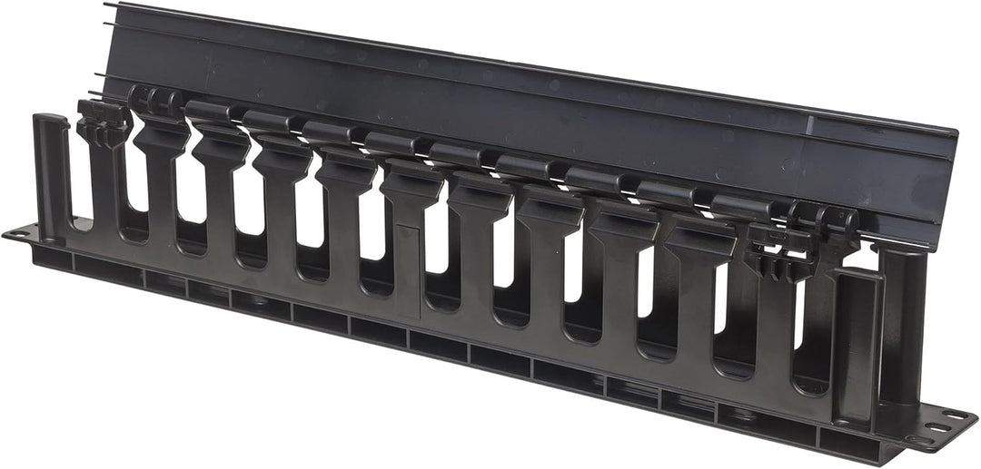 Intellinet Kabelmanagement für 48,3 cm 19"-Schränke 19"-Kabelführung 1 HE mit Abdeckung schwarz 7146