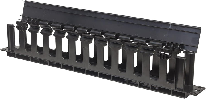 Intellinet Kabelmanagement für 48,3 cm 19"-Schränke 19"-Kabelführung 1 HE mit Abdeckung schwarz 7146