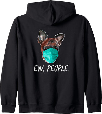 GRIFFON mit Gesichtsmaske Mundschutz Hund EW PEOPLE Kapuzenjacke