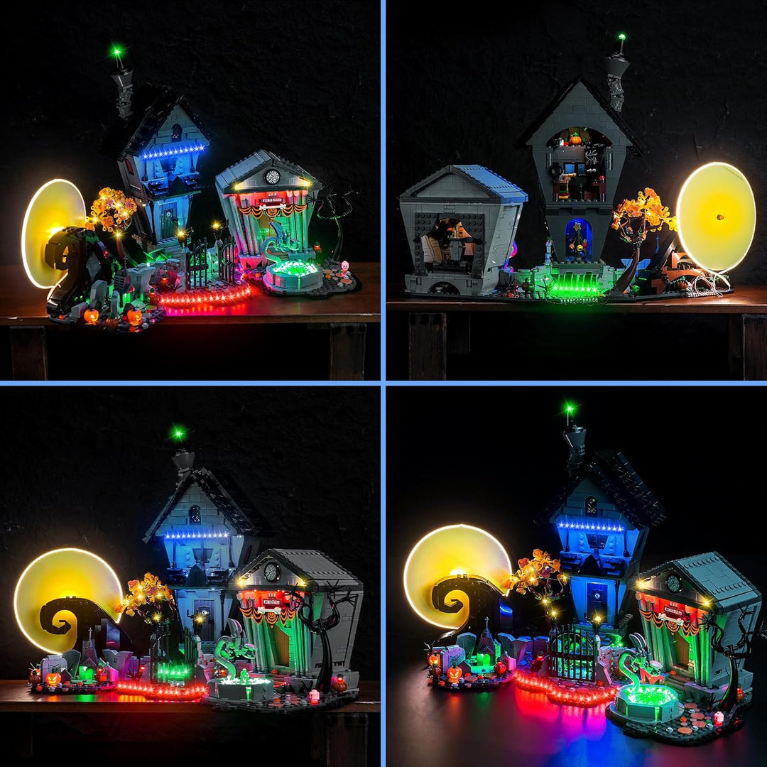 Licht Set Kompatibel mit Lego 21351 Tim Burtons Disney Film Nightmare Before Christmas Aktualisierte