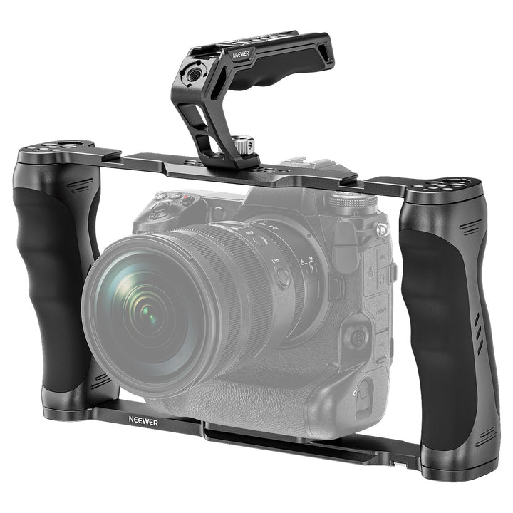 NEEWER Universal Kamerakäfig und oberer Griff mit 3/8" ARRI Positionierungsstiftset, Video Rig Kamer