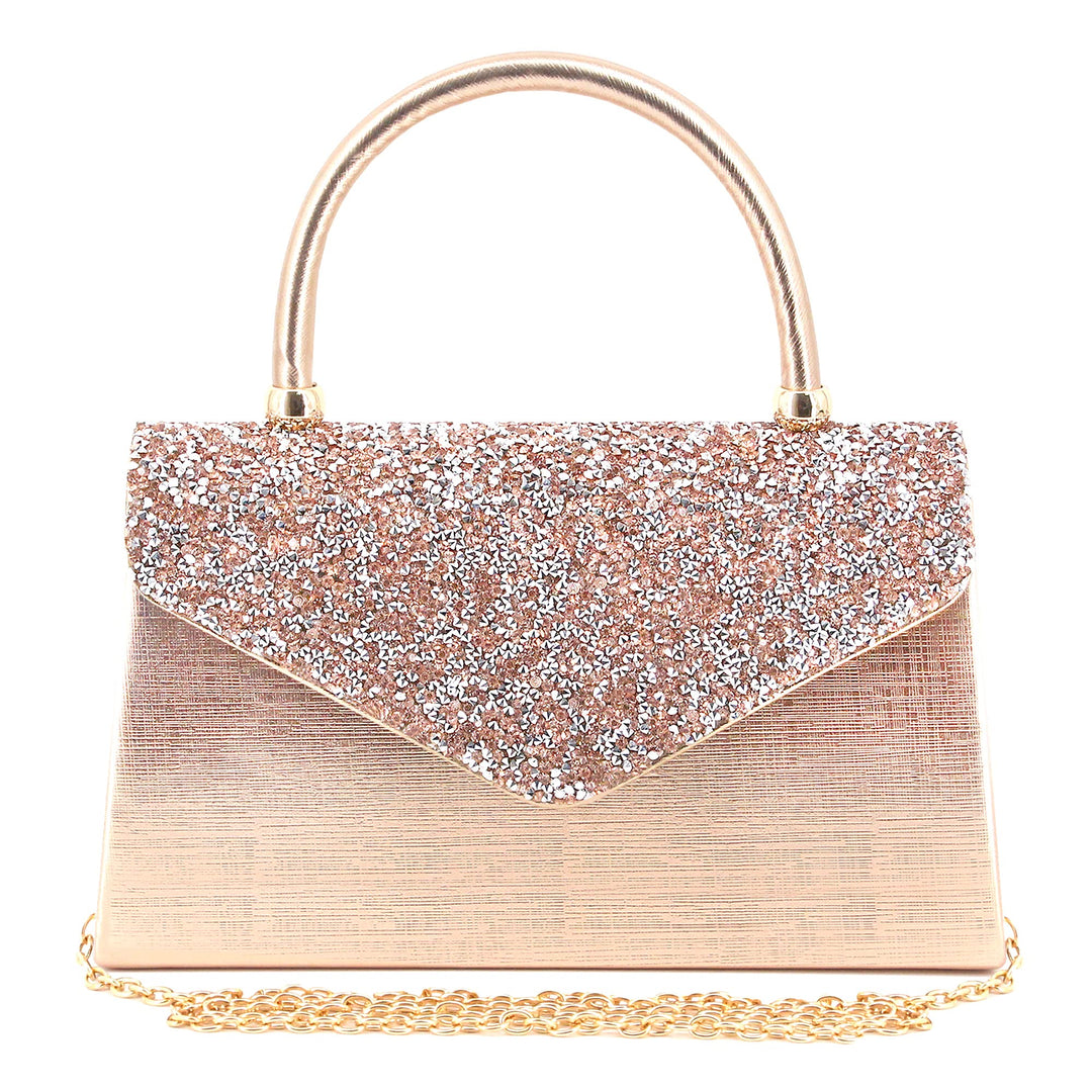 Naimo Damen Glitzer Strass-Steinen Abendtasche Top Griff Clutch Umhängetasche Handtasche für Hochzei