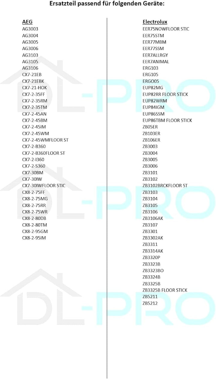 DL-pro Bürstenwalze für AEG Electrolux 140011839044 CX7 CX8 Bürstenrolle für Elektrobürste Bürste Ha