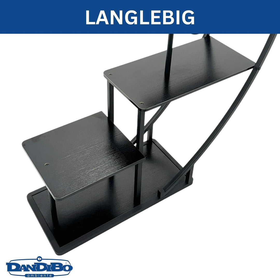 DanDiBo Blumenregal indoor 170 cm Hoch Metall Schwarz Halbrund 96585 Blumentreppe Gross Rund Pflanze