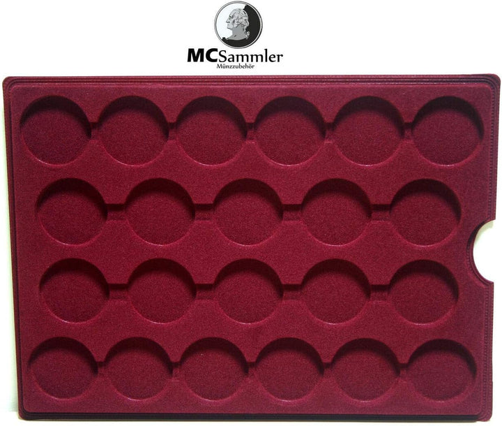 MC.Sammler Alu Münzenkoffer Münzkoffer inkl 5 Münztableaus für 110 Münzen 46mm Ø (110 Fächer - 46mm