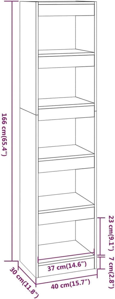 Gecheer Bücherregal Raumteiler mit Fächer Wandregal Standregal Aktenregal Raumtrenner Büroregal Rega