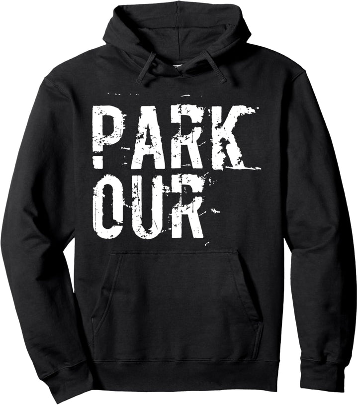 PARKOUR Distressed Text - Skater / Freerunning / Parkour Pullover Hoodie