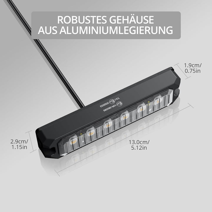 4er 6LED Warnlicht Frontblitzer Stroboskoplicht Wasserdicht IP68 Blinklicht Warnung Beacon Blinklich