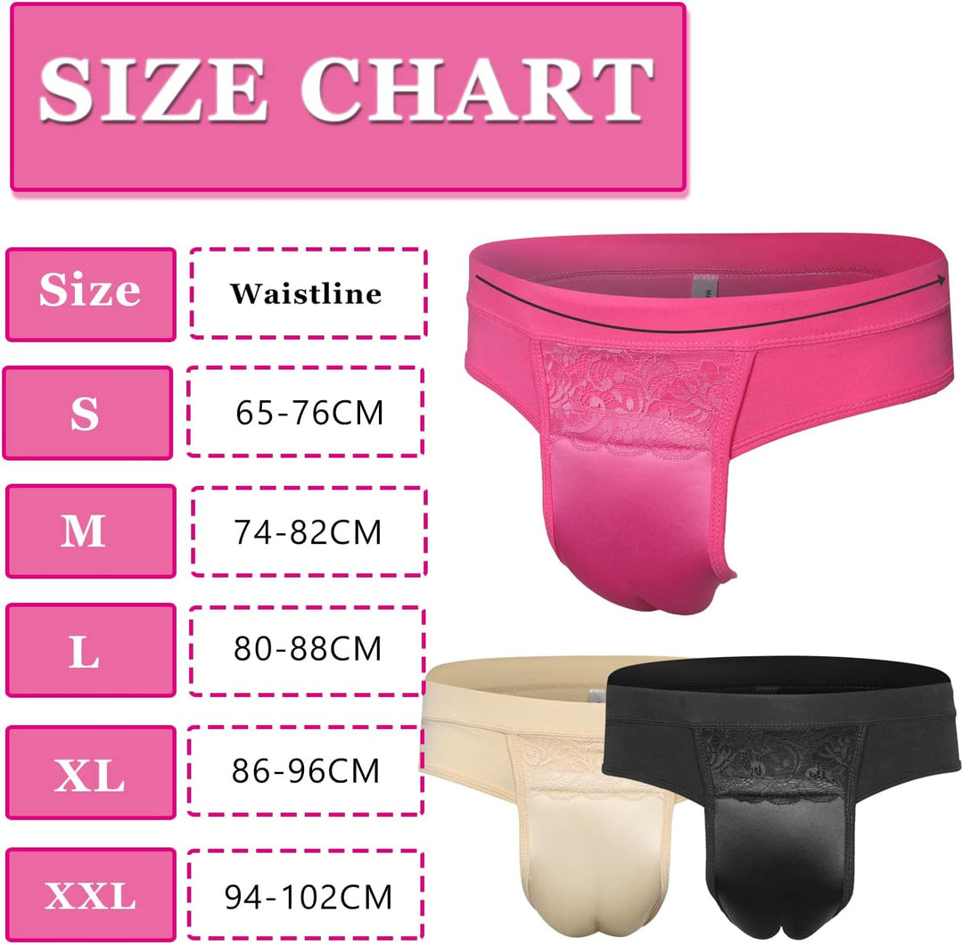 YUFEIDA Hiding Gaff Panty Shaping Pant Herren Unterwäsche für Crossdresser Transgender Trans G-strin