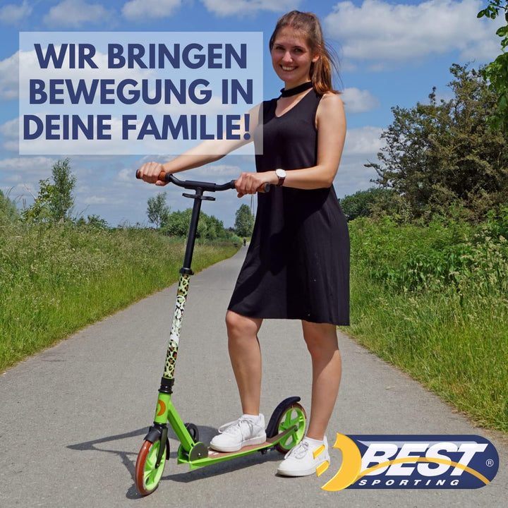 Best Sporting Scooter Erwachsene und Kinder I klappbarer Roller mit Ständer I stilvoller City-Roller