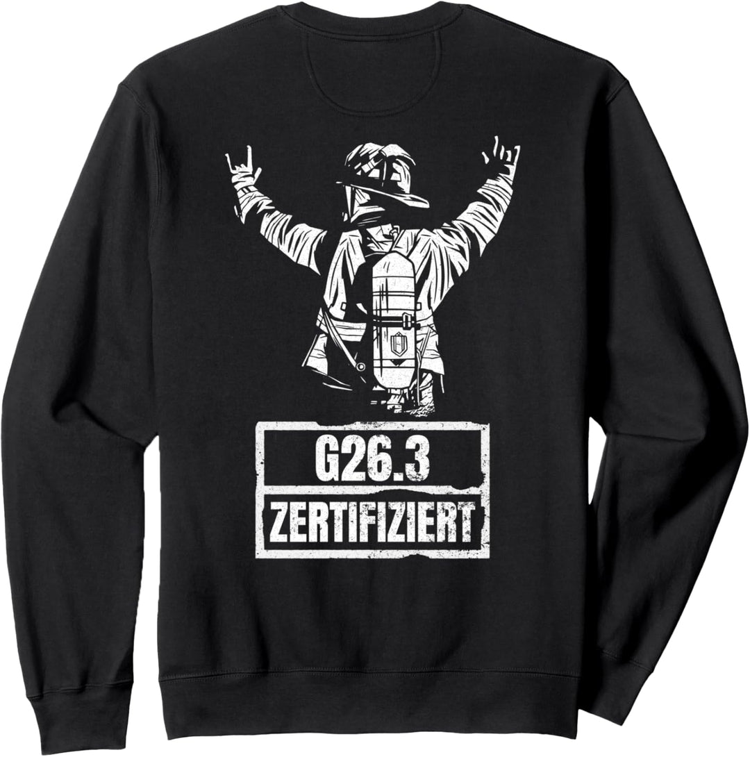 Feuerwehr G26.3 Zertifiziert Rückseite Feuerwehr Atemschutz Sweatshirt
