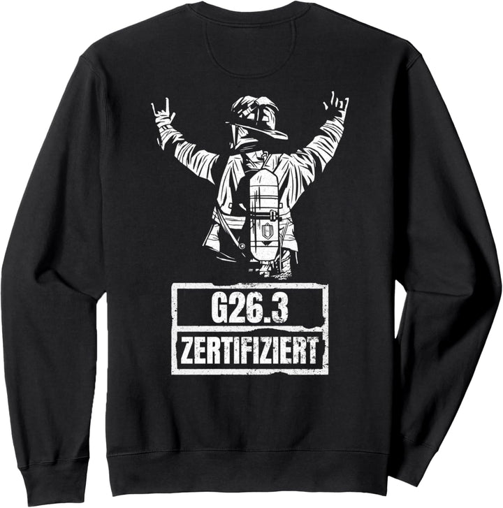 Feuerwehr G26.3 Zertifiziert Rückseite Feuerwehr Atemschutz Sweatshirt