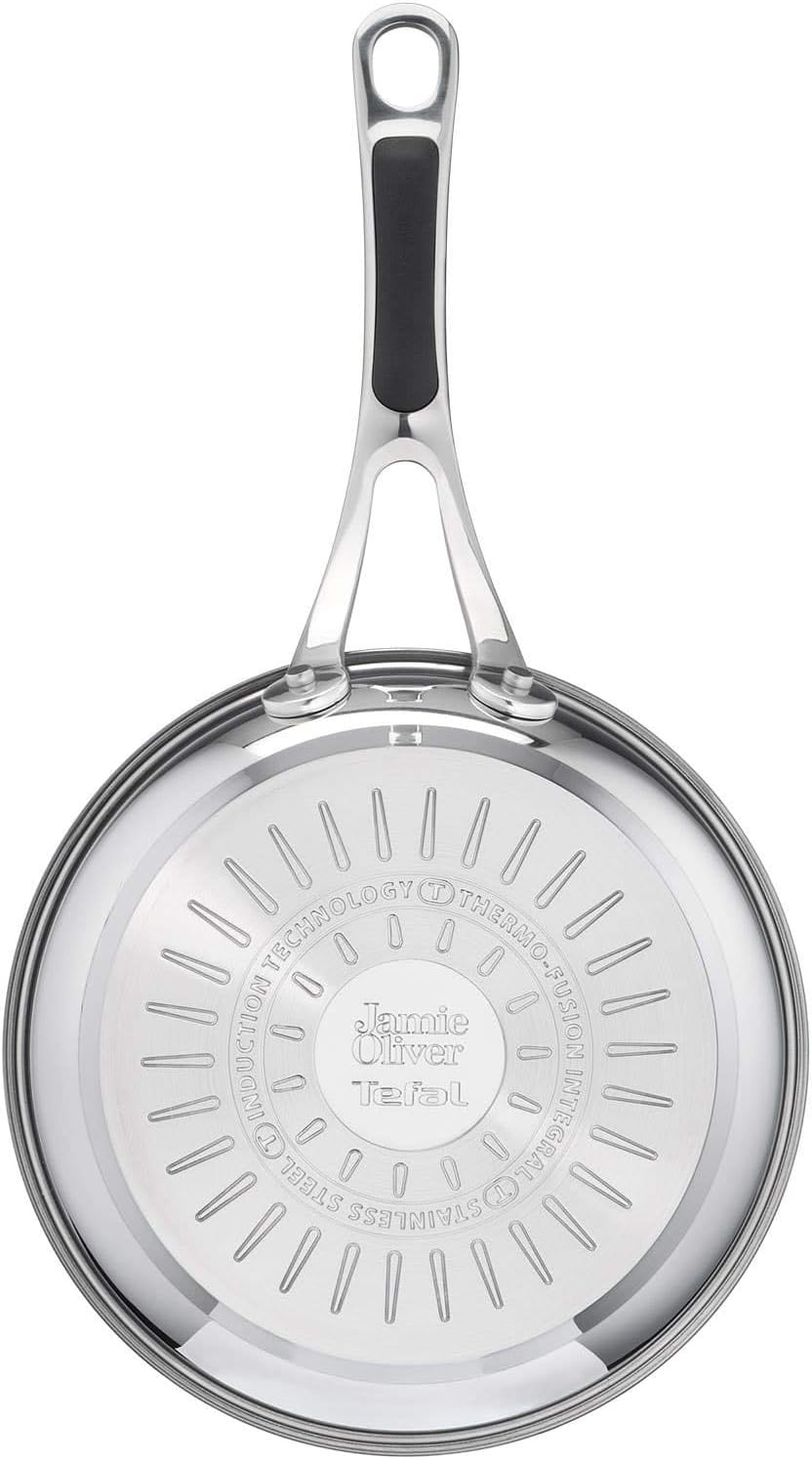 Tefal Jamie Oliver Cook's Classics Edelstahl Bratpfanne, 30 cm, Antihaftbeschichtung, Hitzeindikator