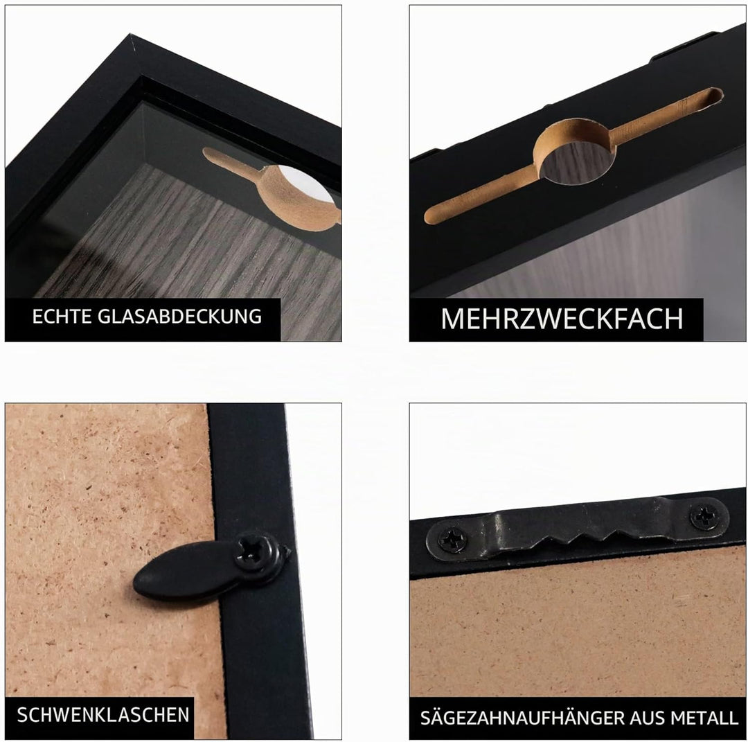 FramePro Kleine Schattenbox, schwarz, 20,3 x 20,3 cm, mit Schlitz, Filmreisen, Sportveranstaltungen,