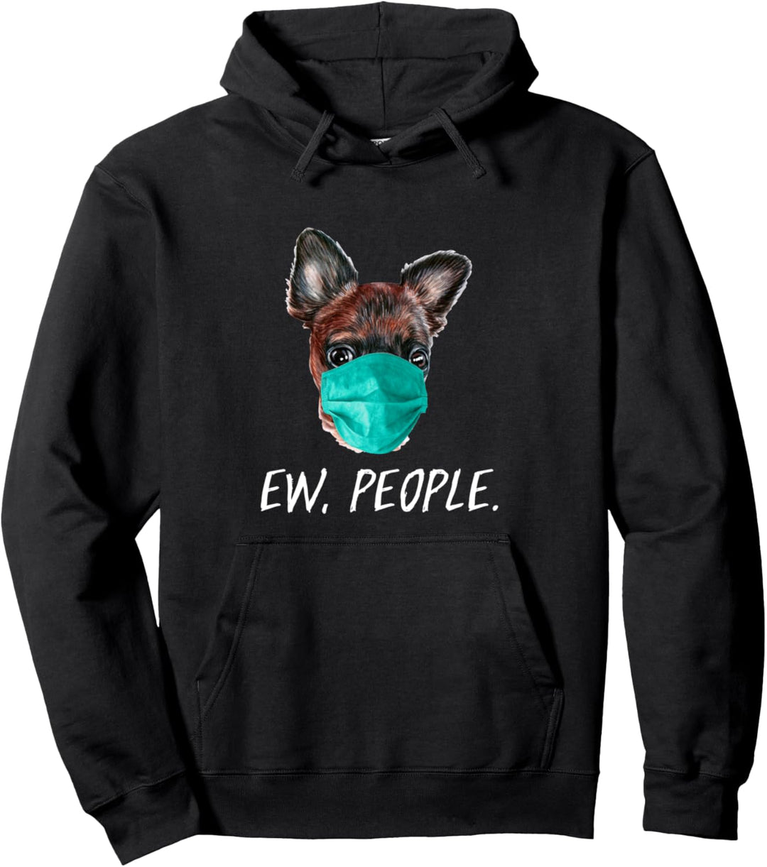 GRIFFON mit Gesichtsmaske Mundschutz Hund EW PEOPLE Pullover Hoodie